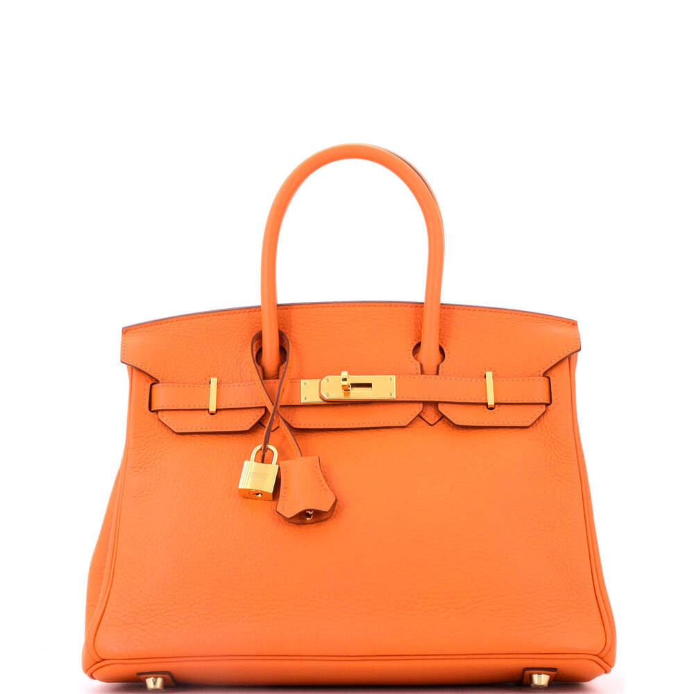 Hermes Birkin 30 Orange Clemence with Gold Hardware